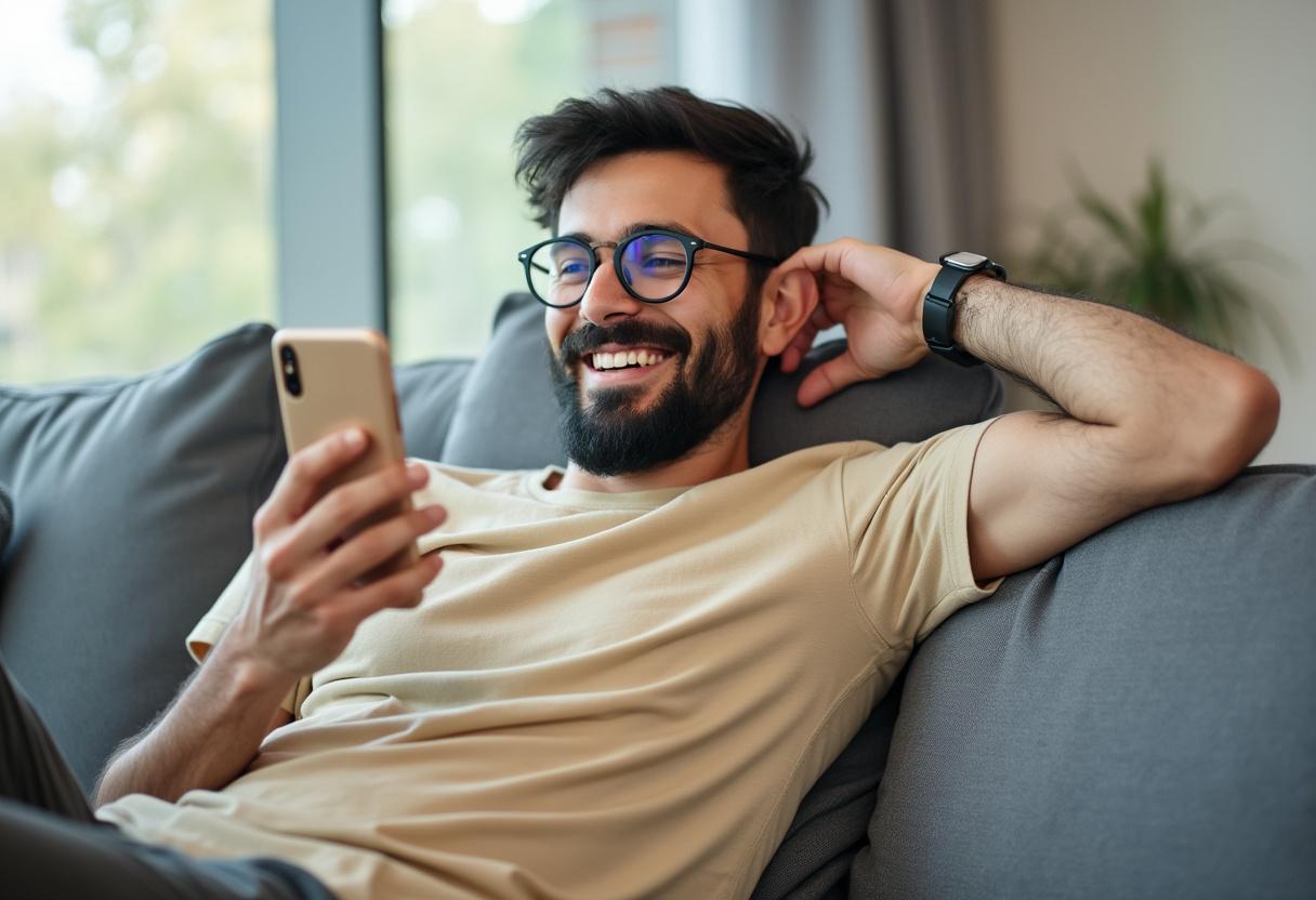 Mann füllt Fragebogen aus